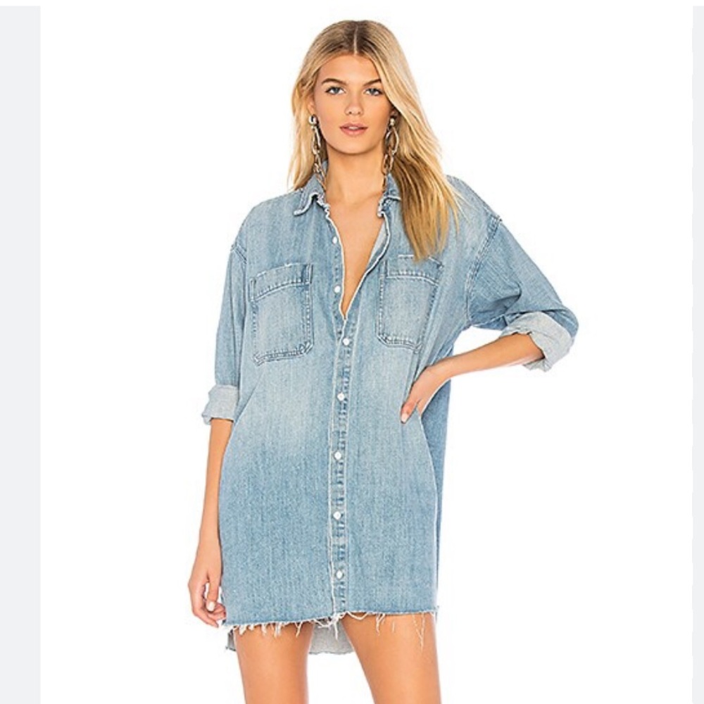 Grlfrnd Shaun denim shirt dress in tangled up